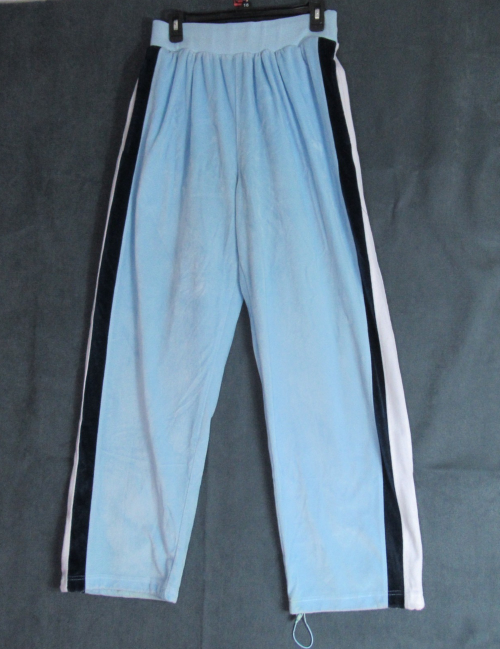 Vintage Delf Pants Womens Large Blue Velour Tracksuit Baggy Grunge Punk Retro